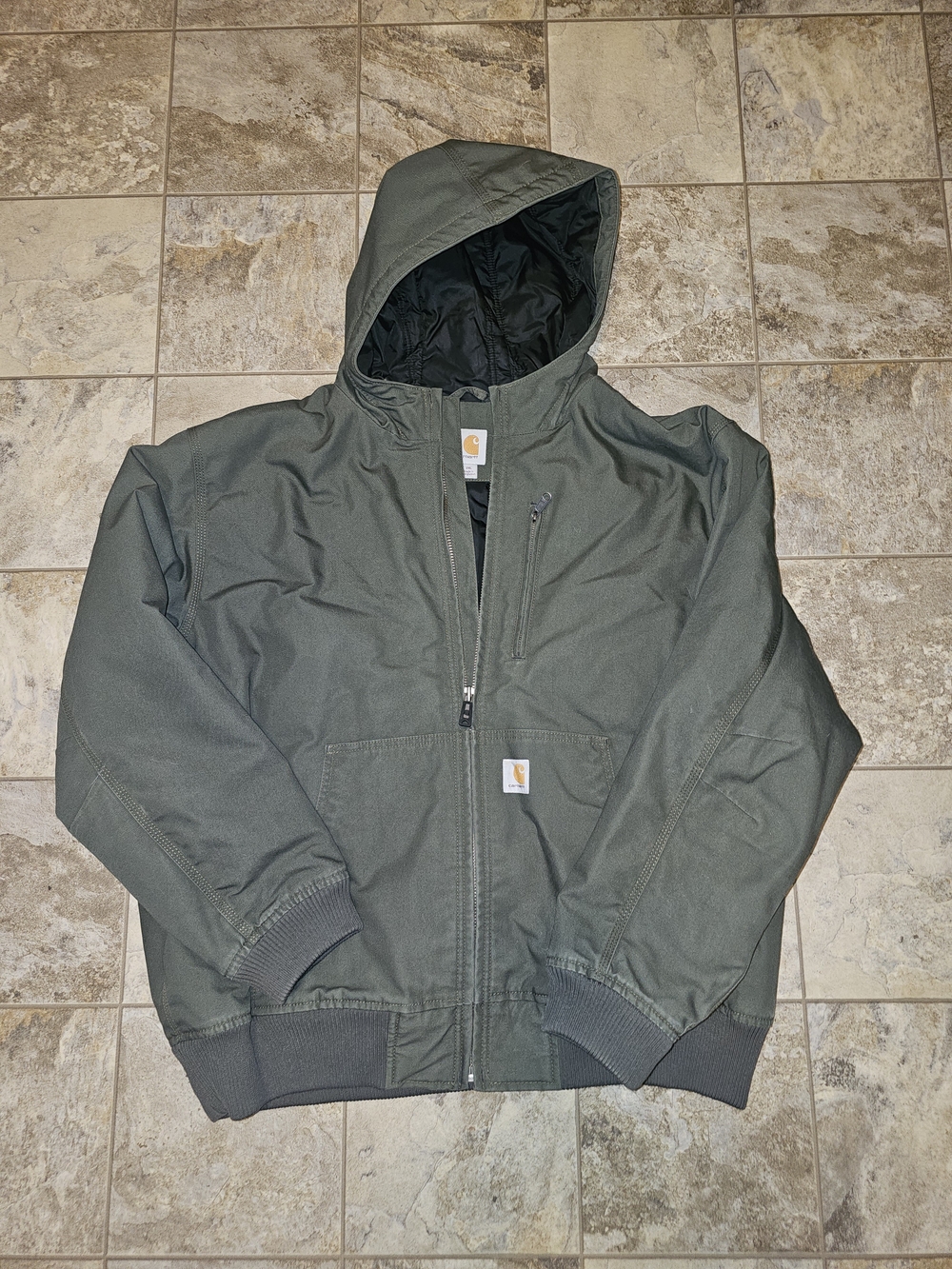 Carhartt Olive Green Hooded Performance Jacket